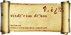 Vitárius Ákos névjegykártya