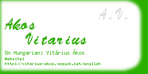akos vitarius business card